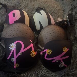 PINK Victoria's Secret Black and Pink Bras